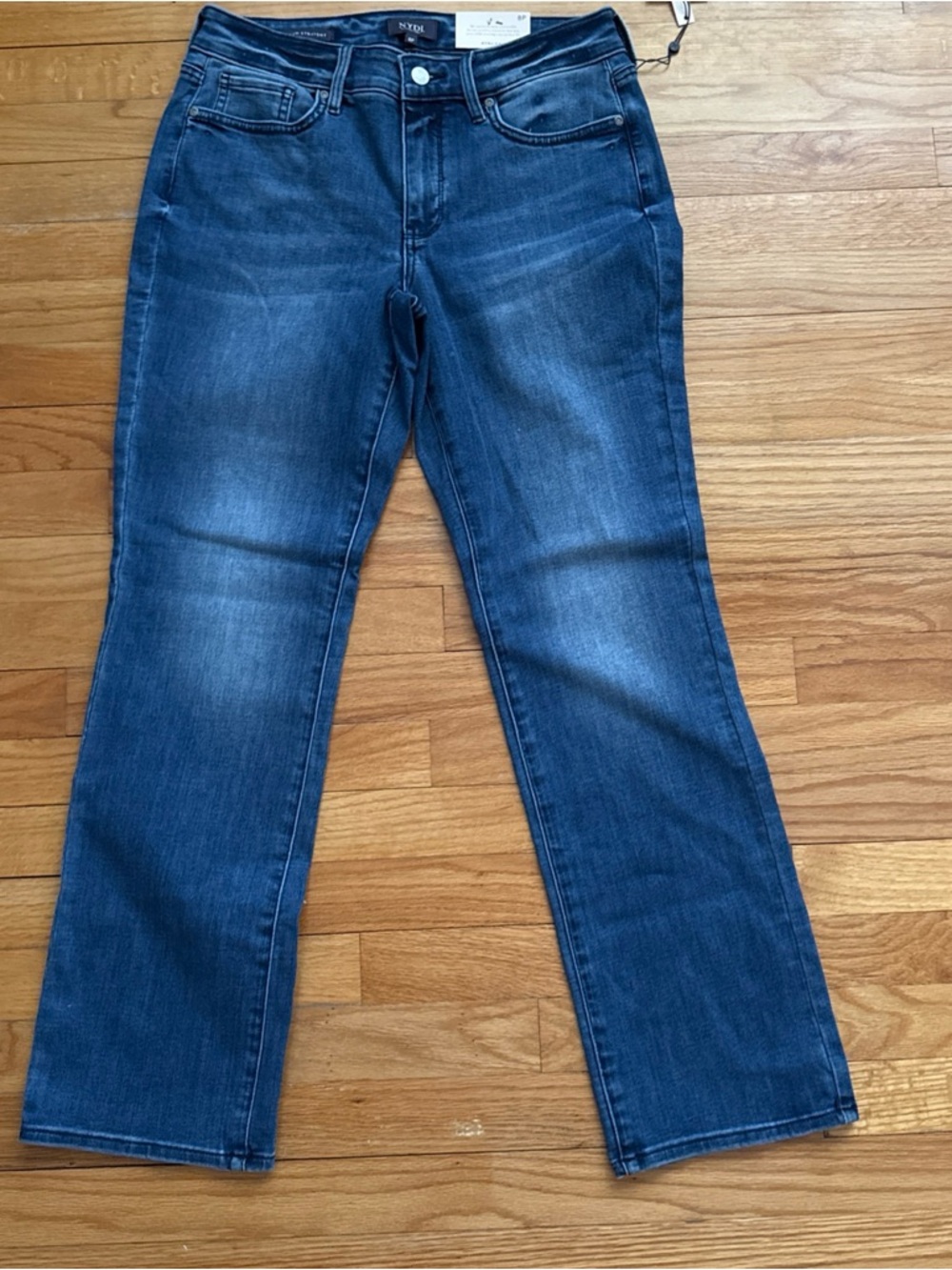 NYDJ Marilyn Straight Jeans Womens 8 Petite 8P B08